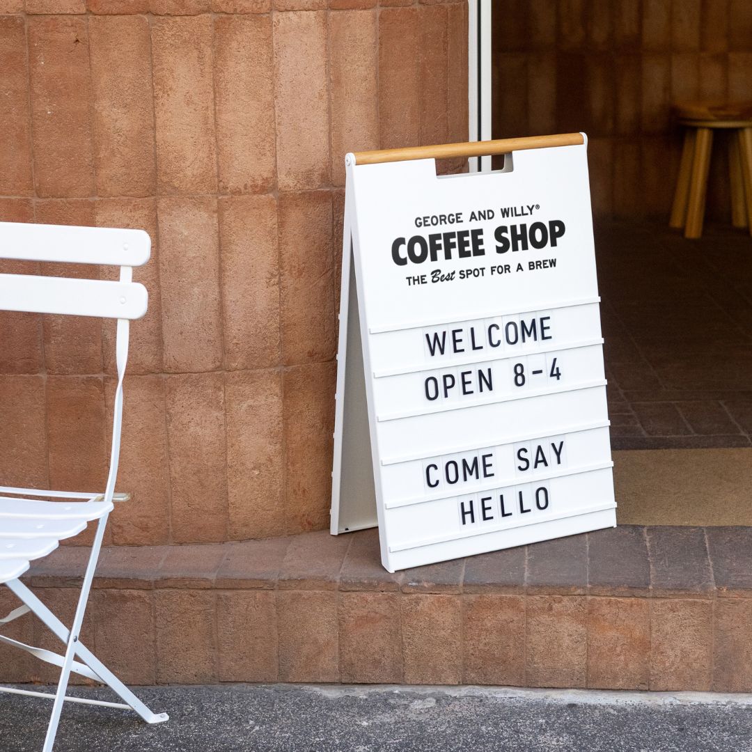 Letter a-frame sidewalk Sign