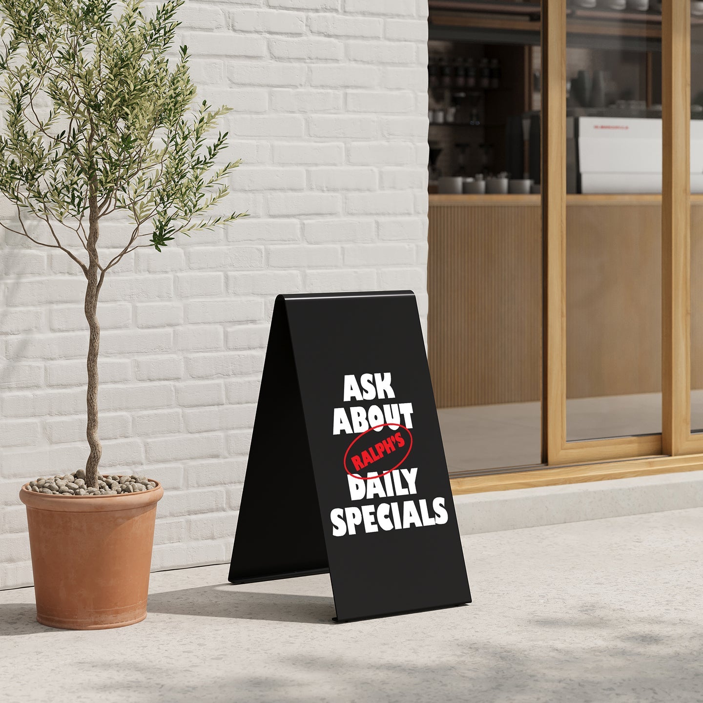 sandwich board, store front sign, folded metal Sign, Pavement Sign  