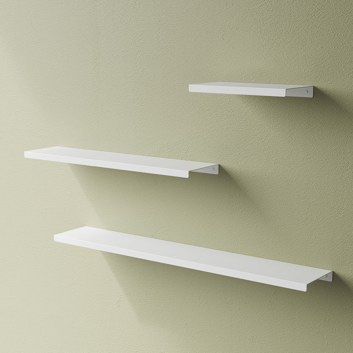 white floating wall shelves