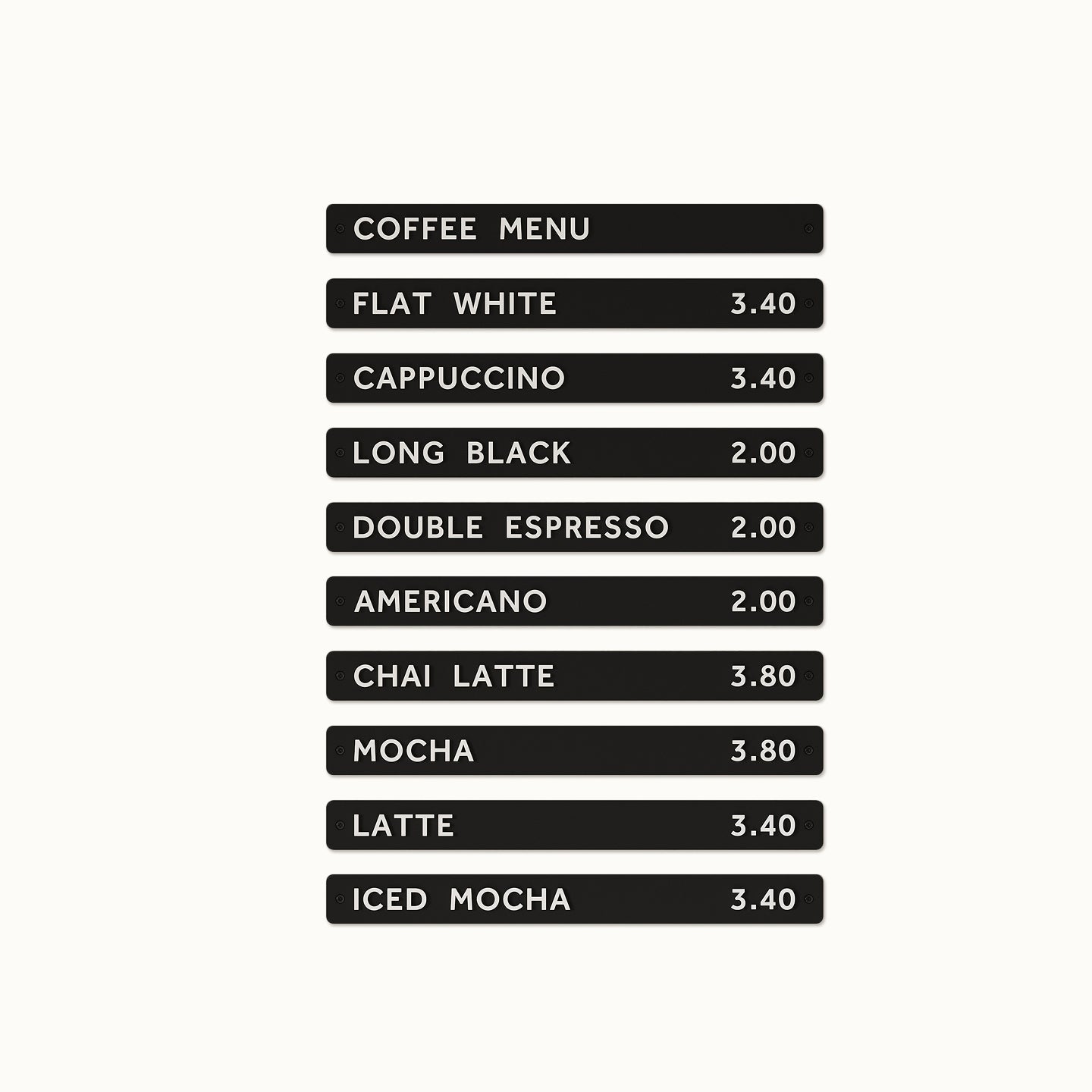 cafe menu board, coffee menu