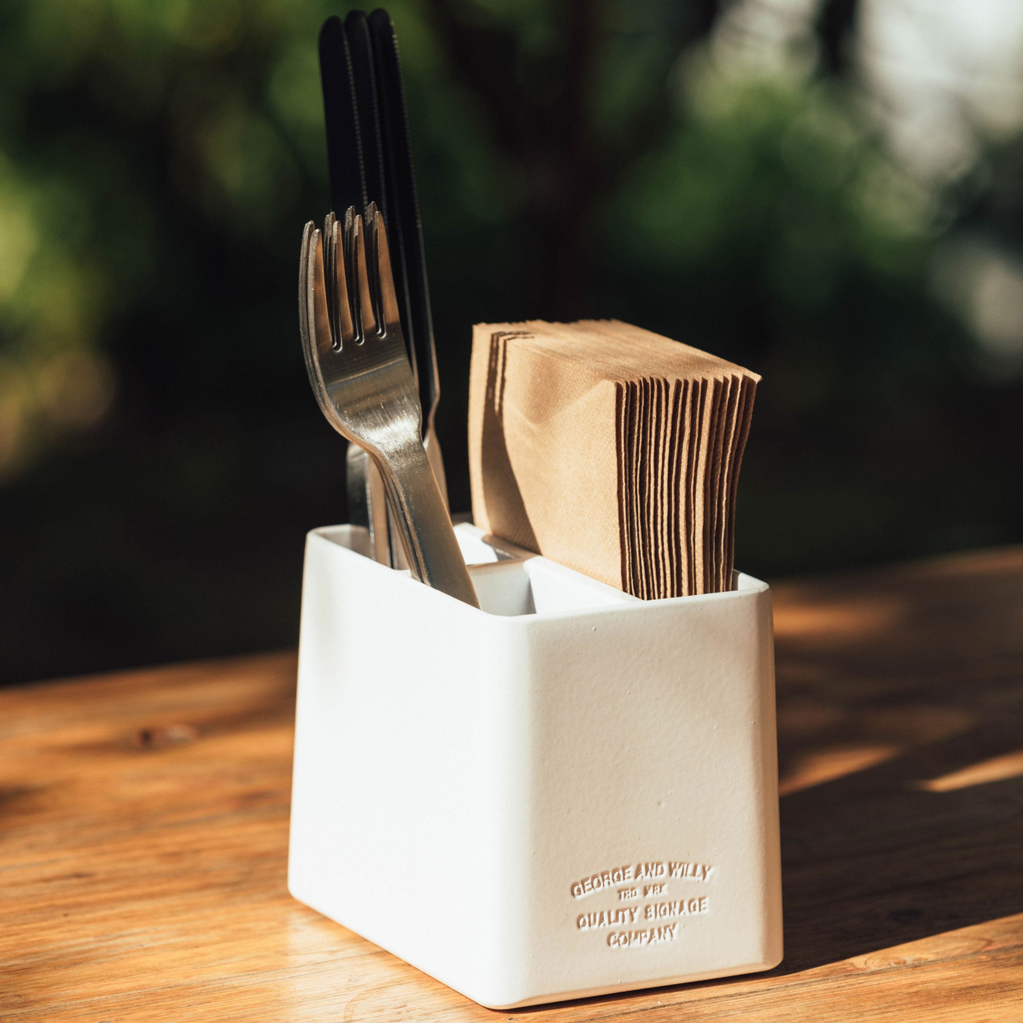 Utensil Caddy, knife, fork, and napkin holder